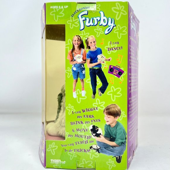 Furby Vintage‎ 1999 Raccoon Silver Gray Stripe - Brown Eyes - Factory Sealed Box - Picture 5 of 10